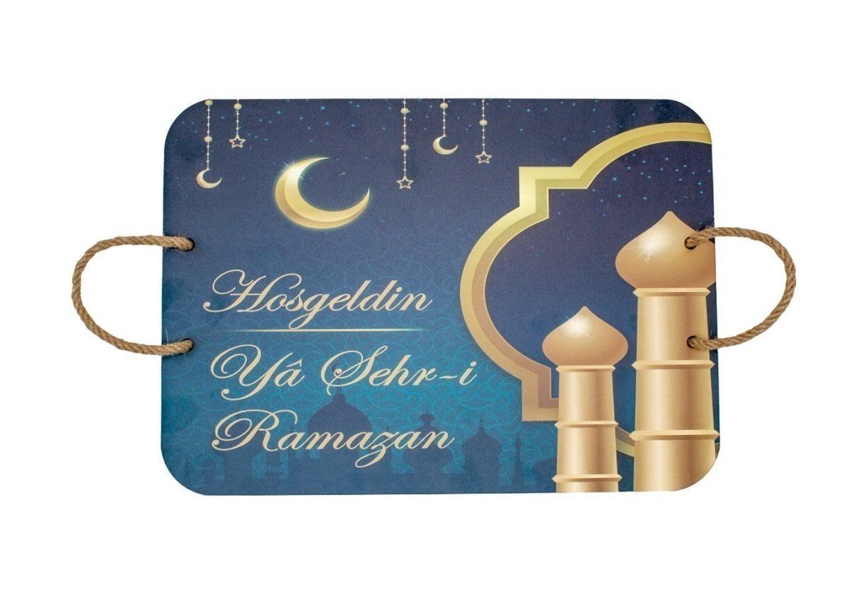 Hoşgeldin Ya Şehr-i Ramazan Ahşap Tepsi (35x25)