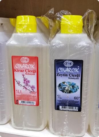 Şeffaf 1 litrelik kokulu kolonya