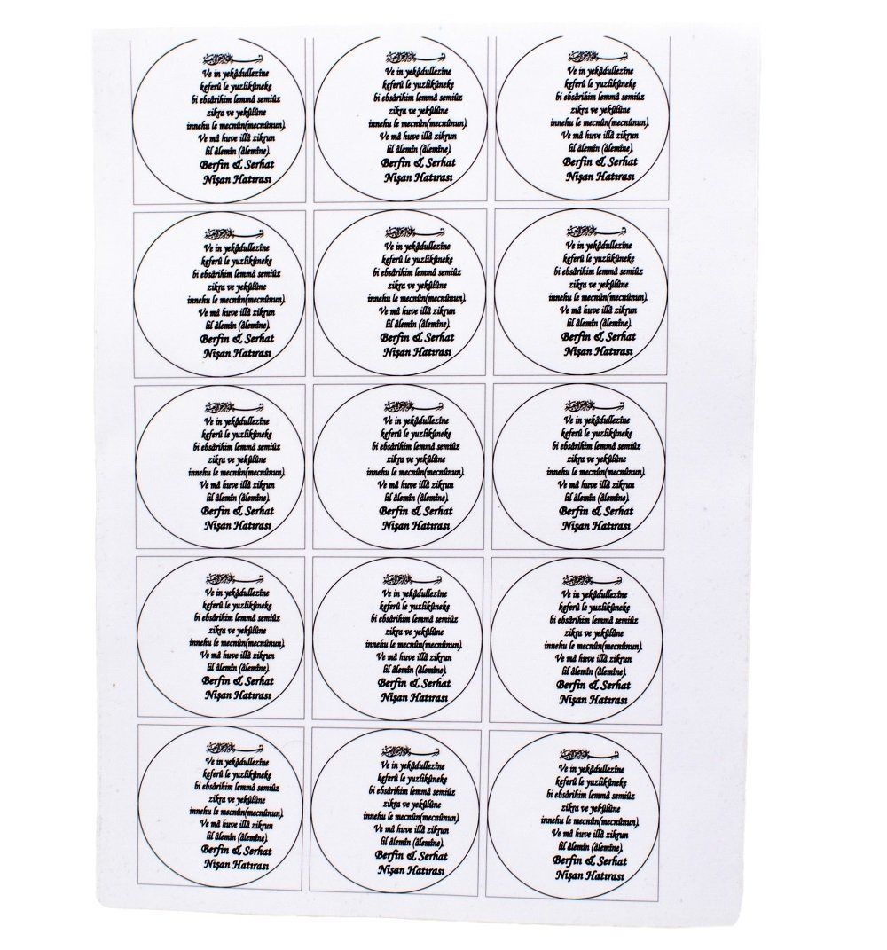 6 Cm Şeffaf Etiket (15 Adet)
