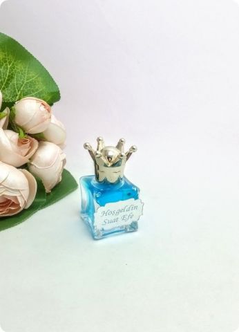 100 Adet Taç Kapaklı Kare Mini Cam Şişe