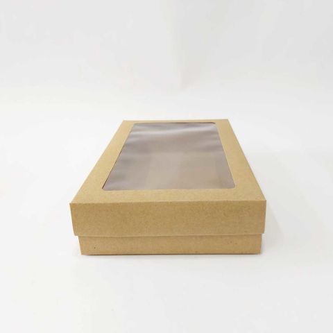 25x15x5 cm Pencereli Kraft Karton Asetat Kutu