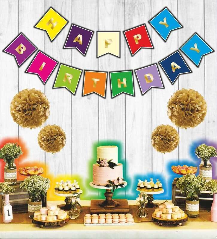 FLAMA BAYRAK HAPPY BİRTHDAY SET RENGARENK