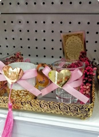 Başak Süslü Metal damat kahve takımı