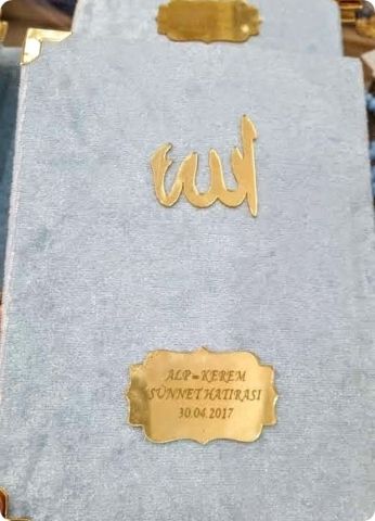Pleksi Ayna Nikah Bebek Şekeri Yasin Üzeri İsimlik