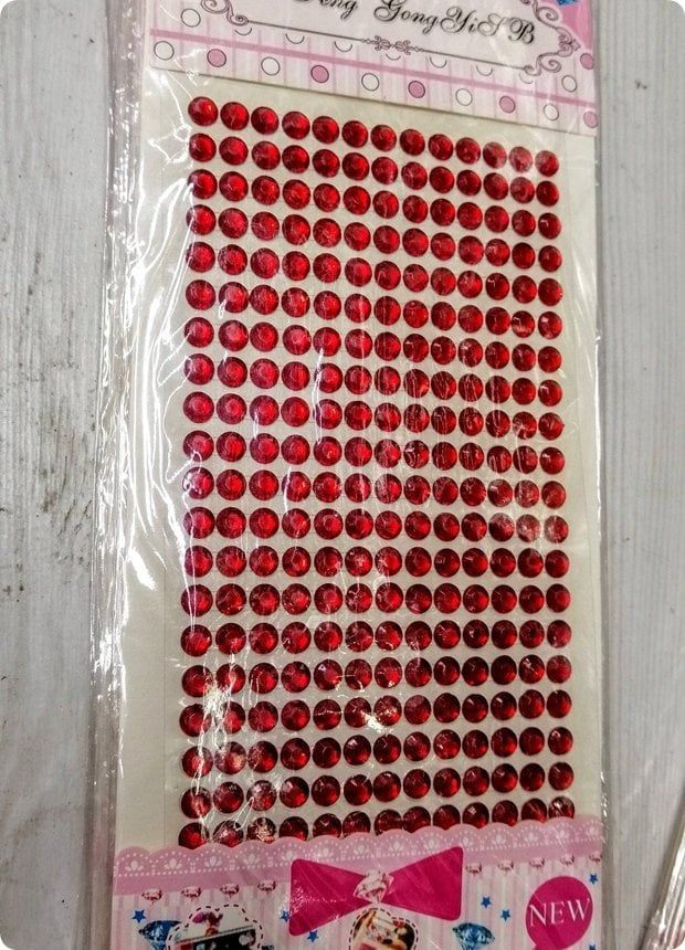 Kristal taş Sticker Kırmızı