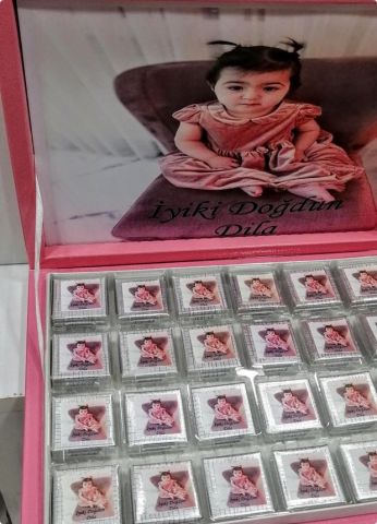 48 li Doğum Günü Resim Baskılı Kutulu Çikolata