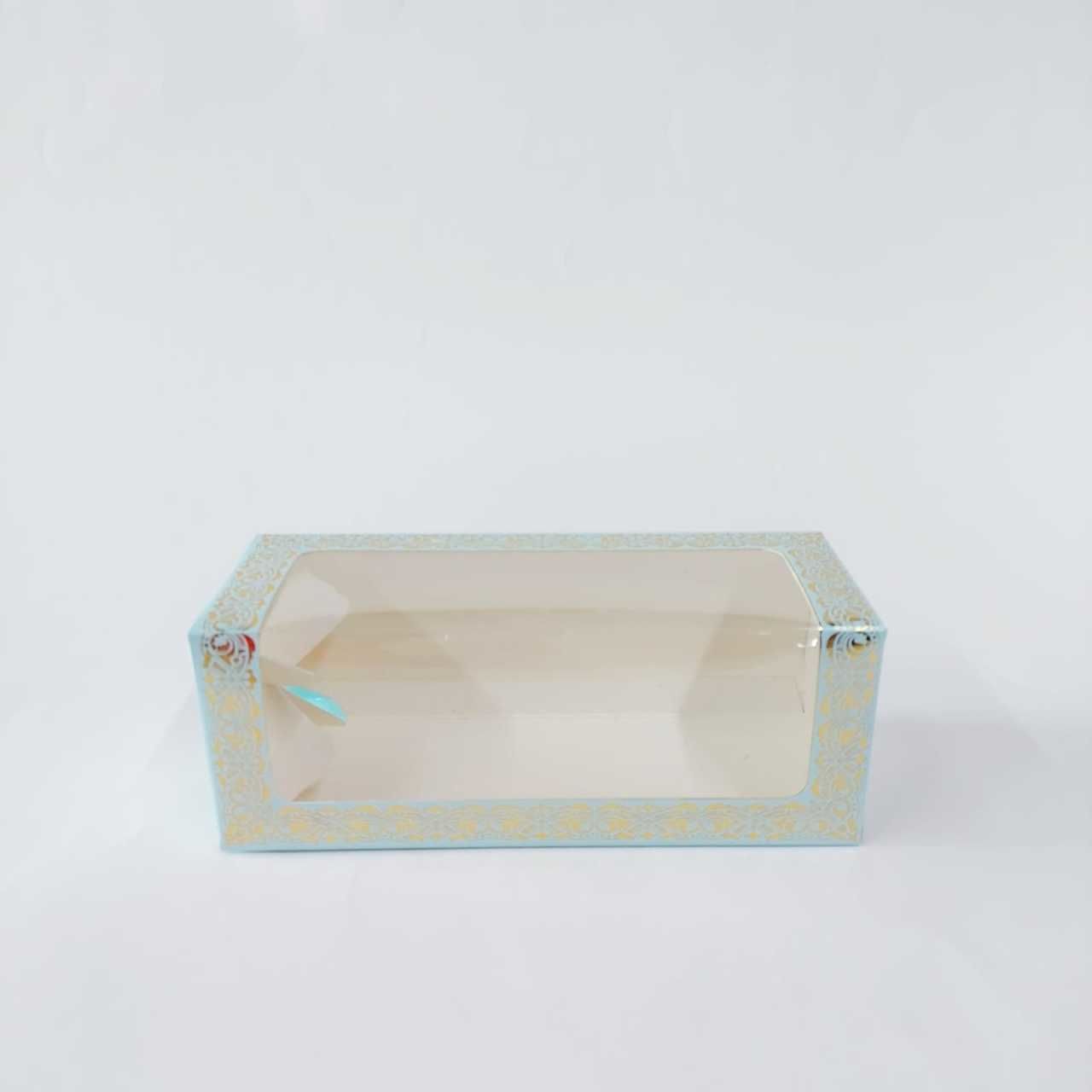 8X8X21 Cm Altın Yaldızlı Pencereli Bebek Hediyelik Kutu