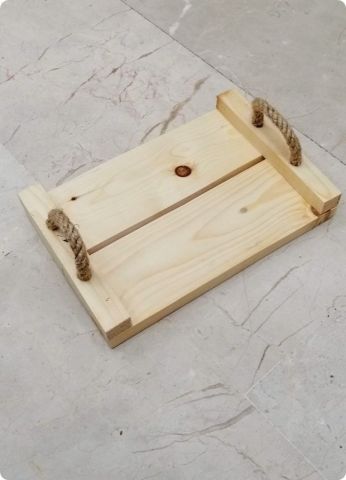 Küçük kulplu ahşap tepsi (20x30cm)