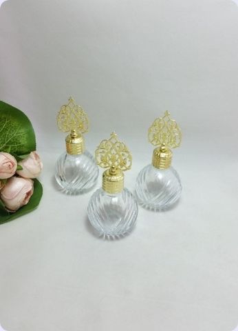 12 li Metal Güneş Tepelikli Diva Top Cam Kolonya Şişesi