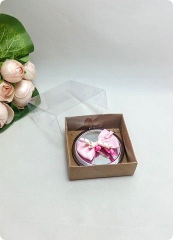 50 li 8x8x3 cm (Altın) Altı Karton Asetat Kapaklı Kutu