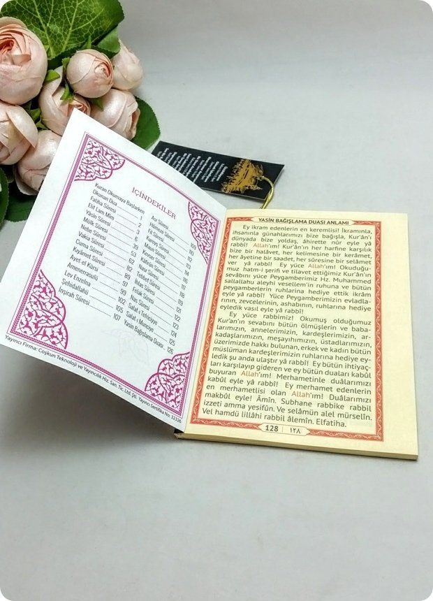 128 Sayfa; 12*16 cm Kabeli Kapaklı Vefat için Yasin Paket