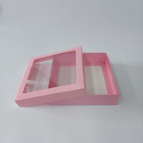 20x20x5 cm Asetat Pencereli Bebek Hediyelik Karton Kutu