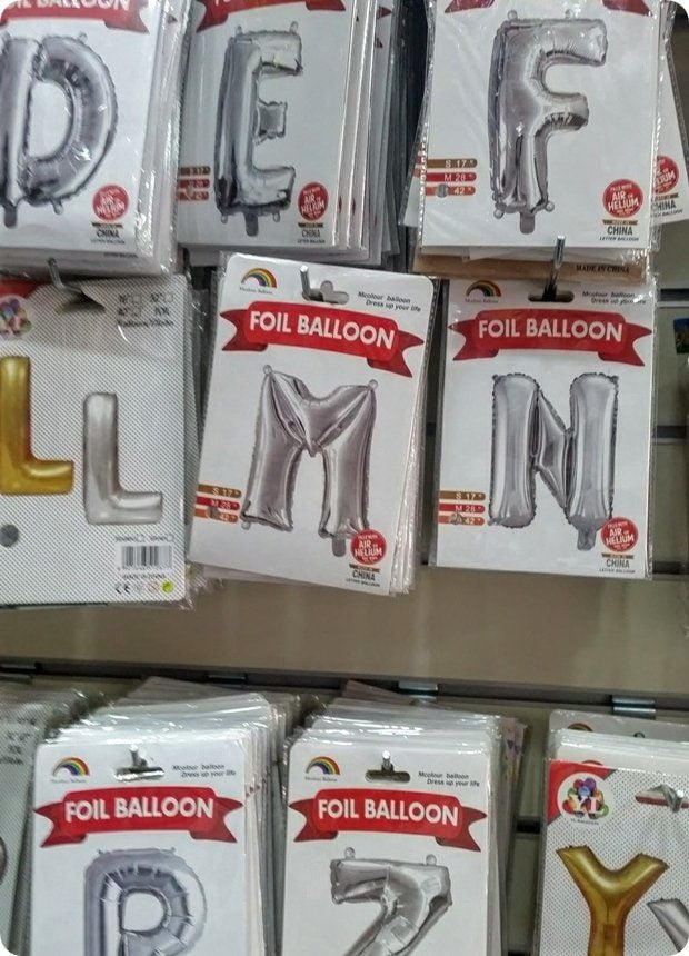 35 cm Harf Folyo Uçan Balon