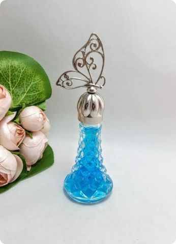 12 Adet Metalize Kelebek Tepelikli Kristalize Şişe