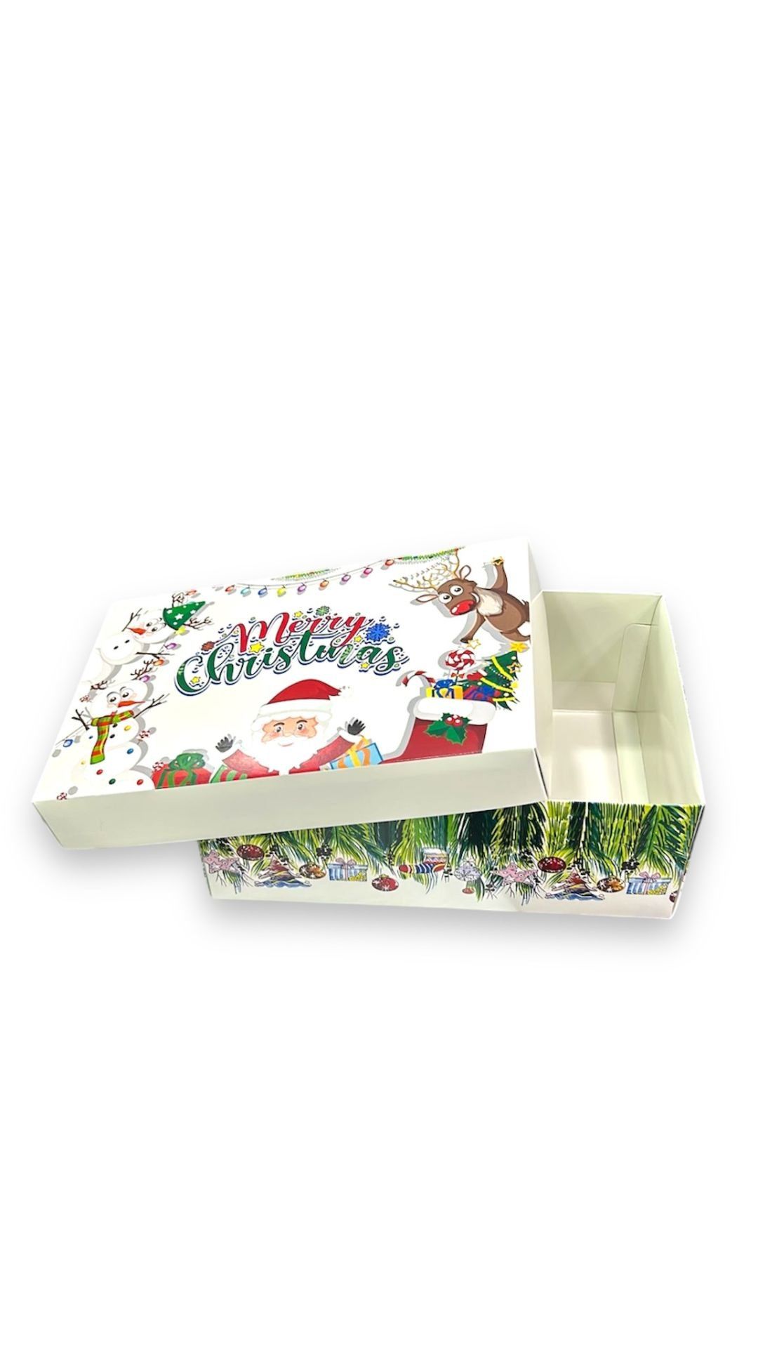 25x15x10 Cm Beyaz Merry Chiristmas Yazılı Hediye Karton Kutu