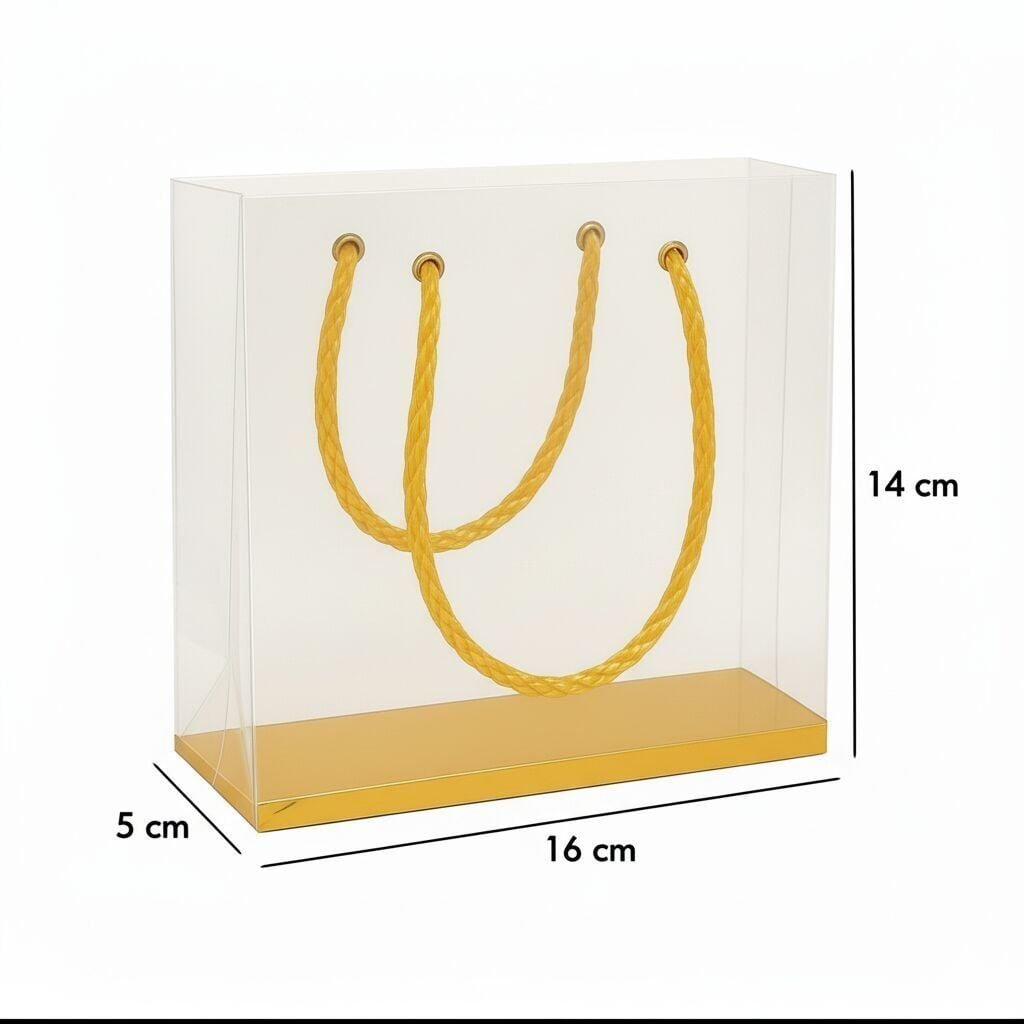 16×14×5 cm asetat çanta (5 adet)