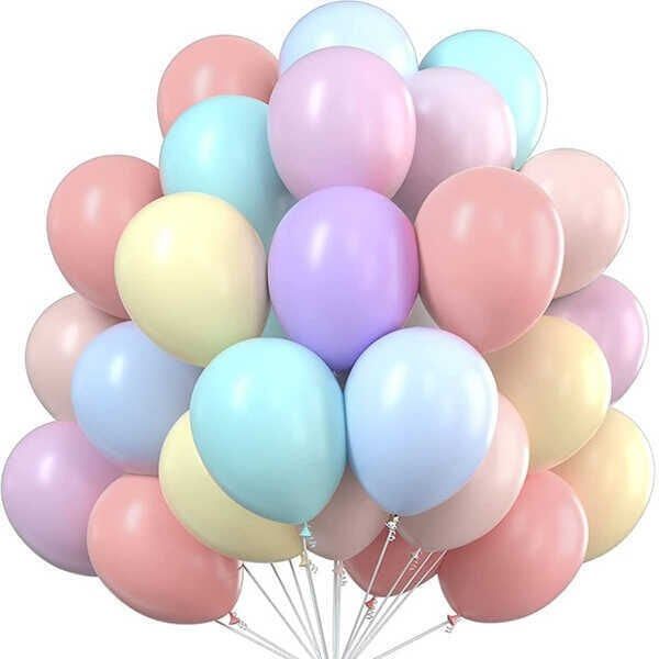 100 LÜ  10 İNC MAKARON BALON KARIŞIK RENGARENK