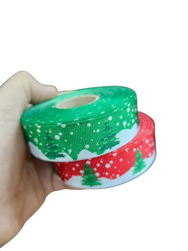 3 Cm (20 Mt.) Yılbaşı Ağaçlı Grogren Kurdele