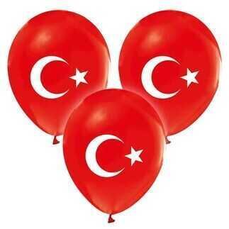 100 LÜ BALON TÜRK BAYRAĞI AY YILDIZLI