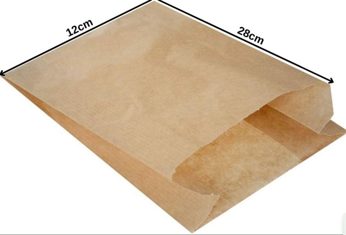 12x28 cm Kraft (Şamua) Dipsiz Kese Kağıdı