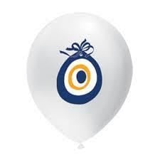 10 Lu Nazar Boncuk Baskılı 12'' inç Balon Pakedi