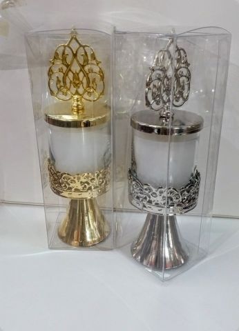 1 Paket Küçük Bardak Mumluk Ayaklık ve Tepelikli