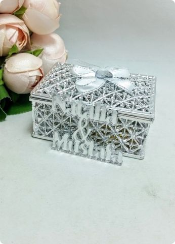 Gelin Damat İsim Yazılı Pleksi Ayna Nişan, Nikah Şekeri Etiket