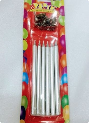 12 li Uzun Mum; Doğum Günü Pasta Mumları