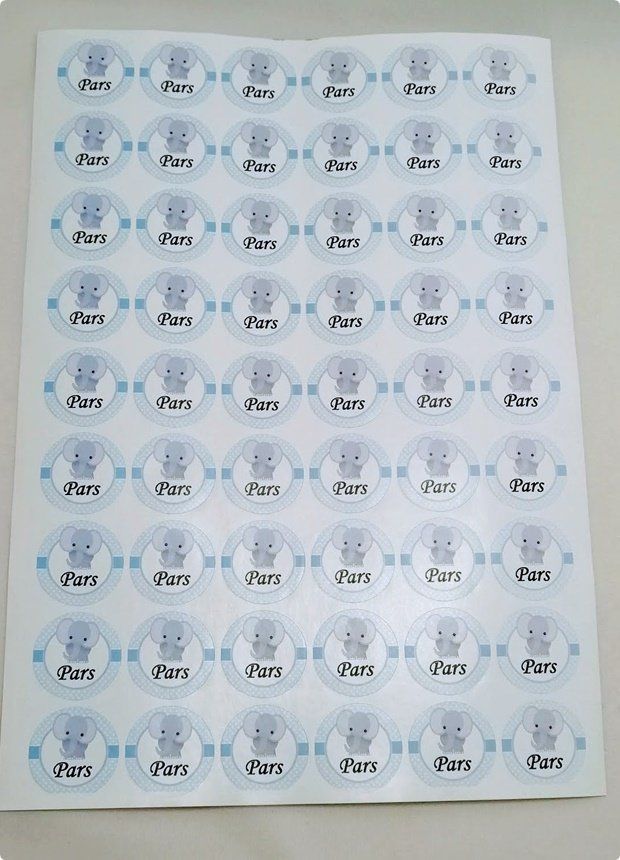 Filli Bebek Yuvarlak etiket 1 Sayfa (54Adet)