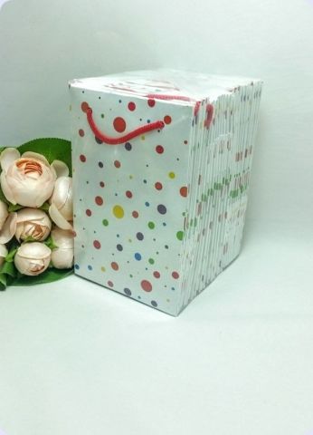 25 Li Karışık Puantiyeli Hediyelik Karton Poşet 11x17 Cm