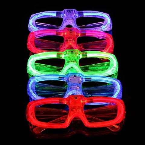 Mavi LED Işıklı Parti Gözlüğü 3 Modlu – Glow & Gece Eğlence Gözlüğü