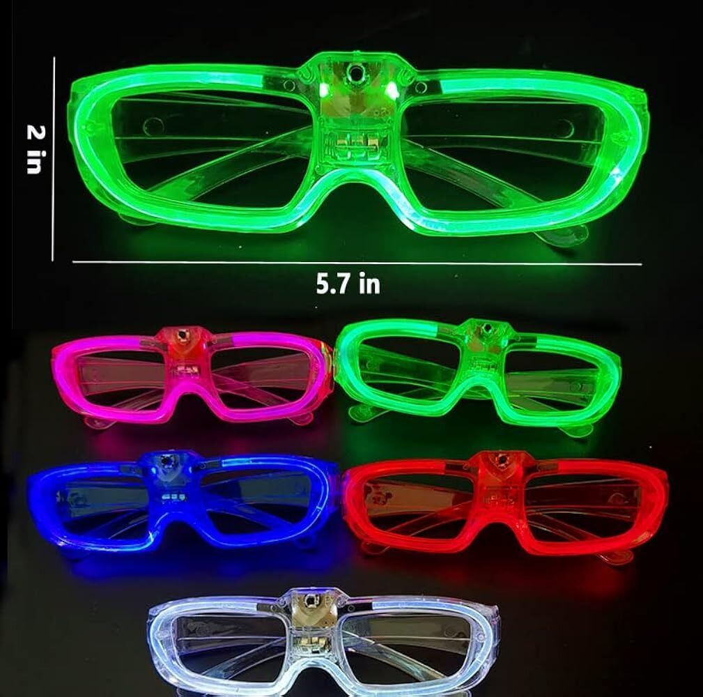 Pembe LED Işıklı Parti Gözlüğü 3 Modlu – Glow & Gece Eğlence Gözlüğü
