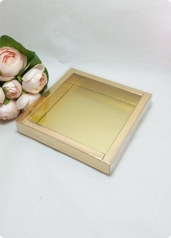 15x15 Cm Altı Karton, Üstü Asetat/Şeffaf Kapaklı Kare Kutu 30 Lu
