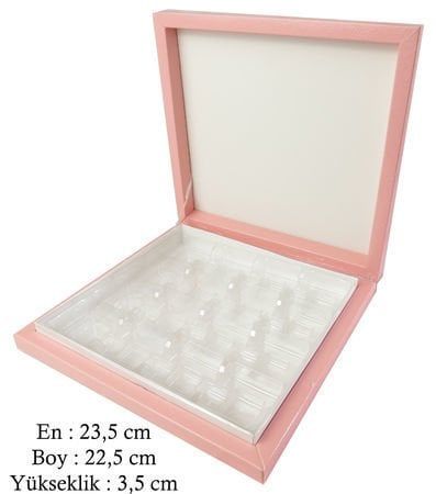 24 Lü Karton Kare Madlen Çikolata Hediye Kutusu (21x21 cm Orta Boy 48 lik)