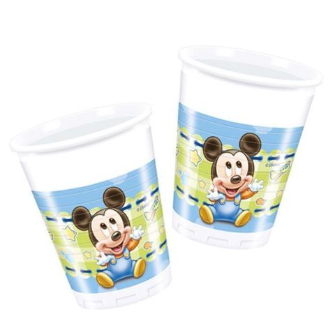 8 Li Mickey / Miki Disney Baby Karton Bardak