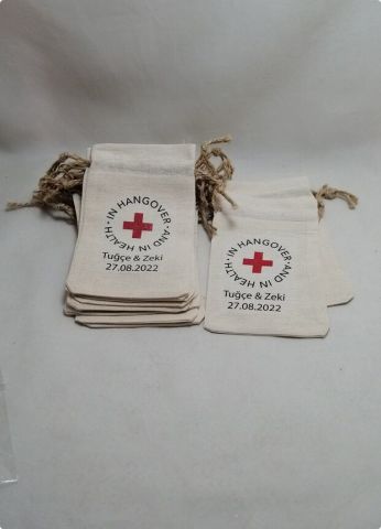 50 Li 10X15 Cm İsme Özel Hangover Kit Baskılı Boş Kese