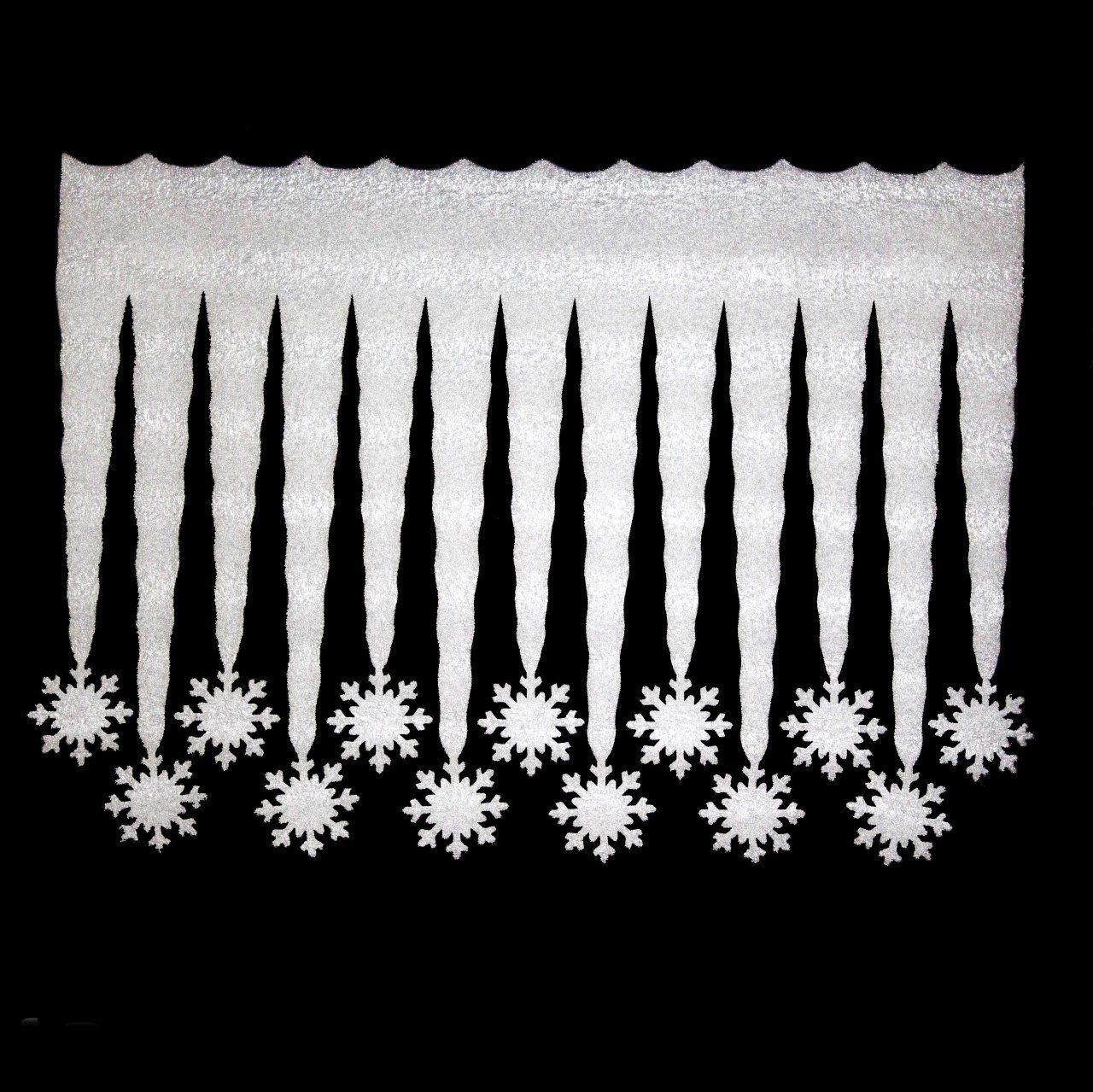 İkili Köpük Sarkıt Kar Tanesi Duvar Süsü 60x43cm