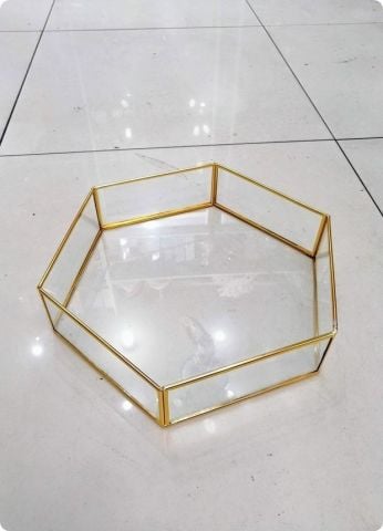 34 cm Altıgen Kenarları metal tepsi