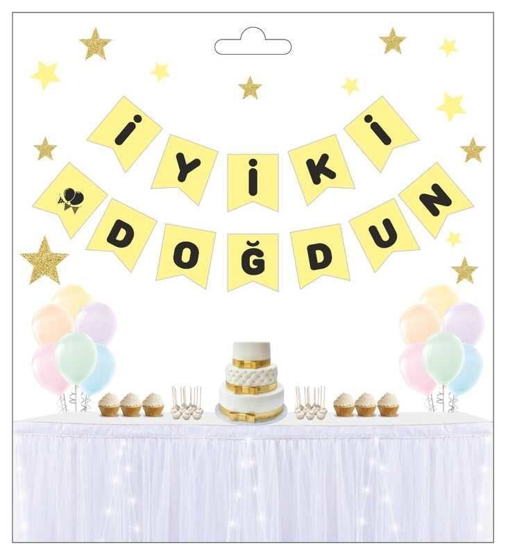 FLAMA İYİKİ DOĞDUN MAKARON VANİLYA SARI