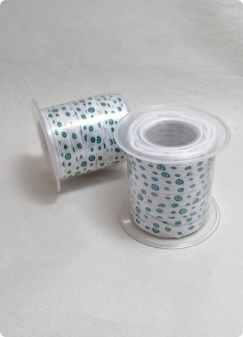 6 mm 35 mt nazar Boncuk baskılı rulo saten kurdela