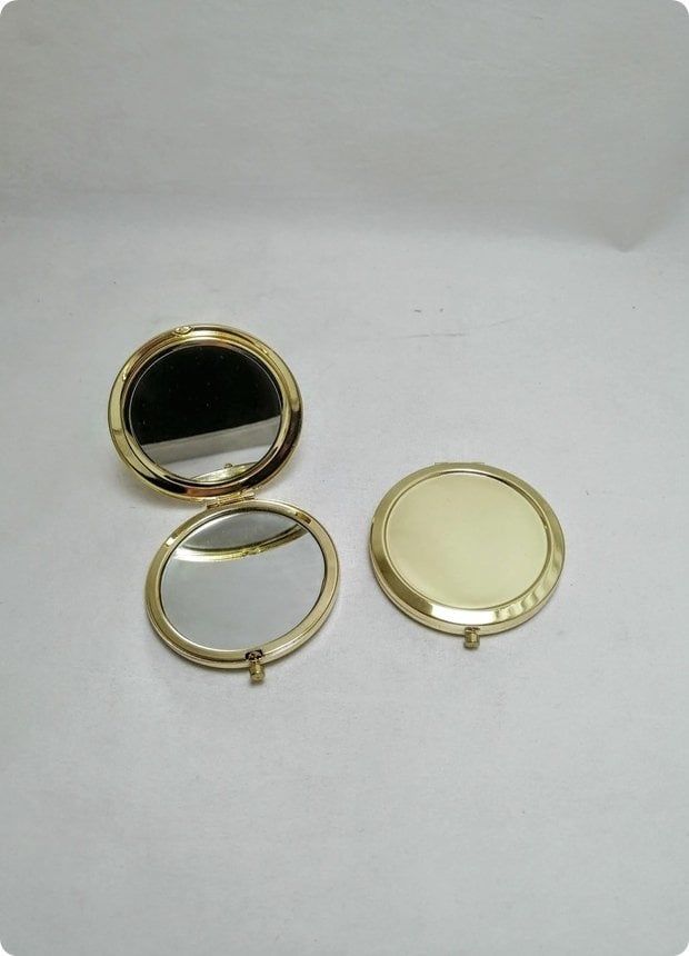 12 li Yuvarlak (Metal) Sade Makyaj / El aynası
